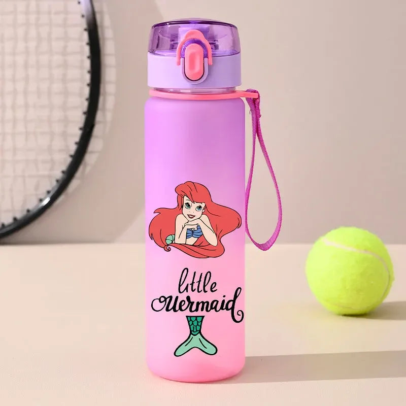 560ml Gradient Cup Little Mermaid Pink Series & 460ml Plastic Cup Bouncing Children's Cup Ariel Portable Bottle  Gifts