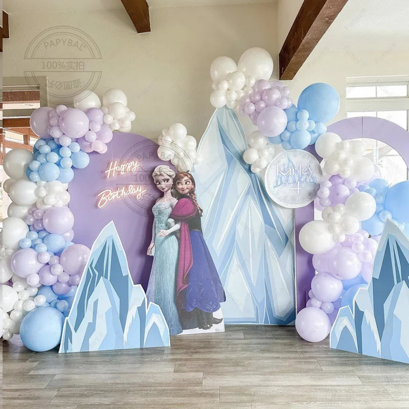 141Pc Disney Frozen Theme Elsa Anna Princess Aluminum Balloons Baby Shower Kids Girl Birthday Party Decorations Background
