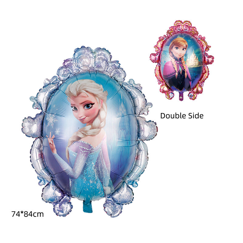 Disney's new "Frozen" standing posture Princess Elsa Anna Snow Magic Mirror birthday party decoration aluminum film balloons