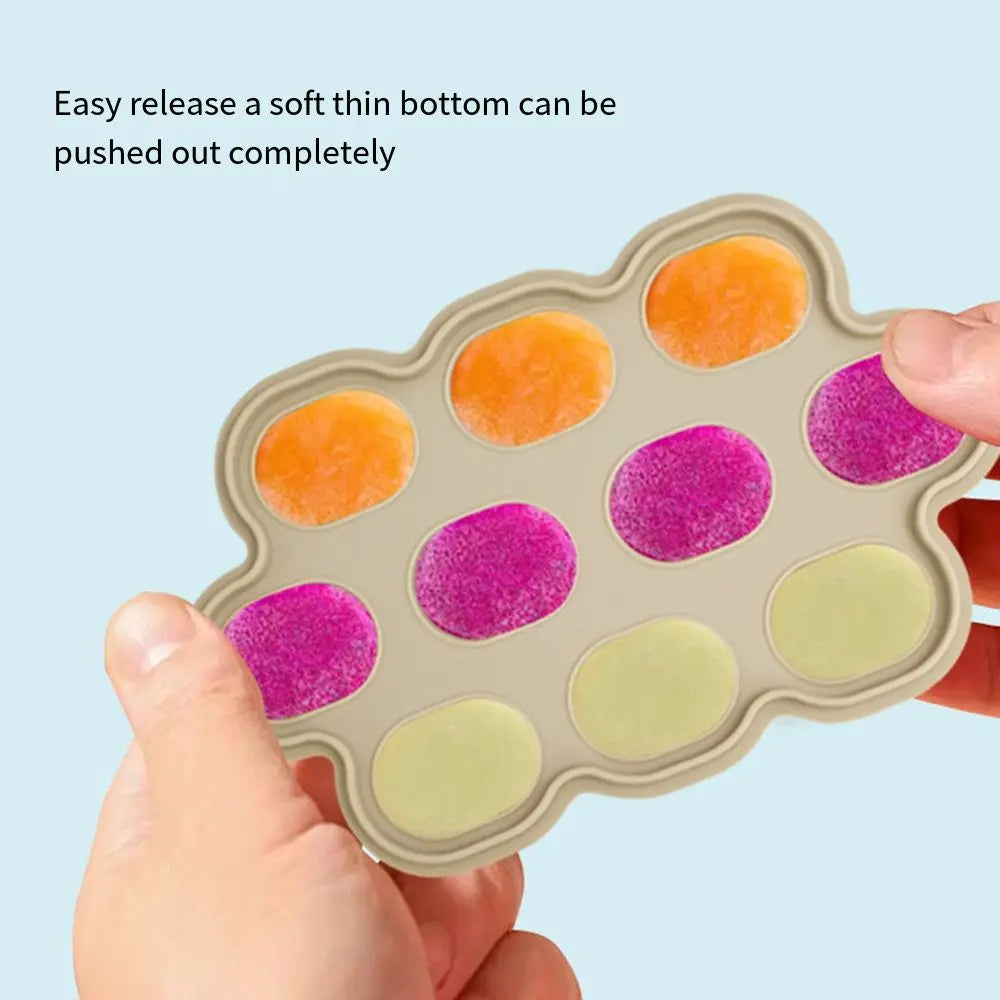 Safely Baby Breastmilk Popsicle Molds 10 Holes Durable Baby Fruit Food Feeder Teether Tray BPA Free Easy To Release