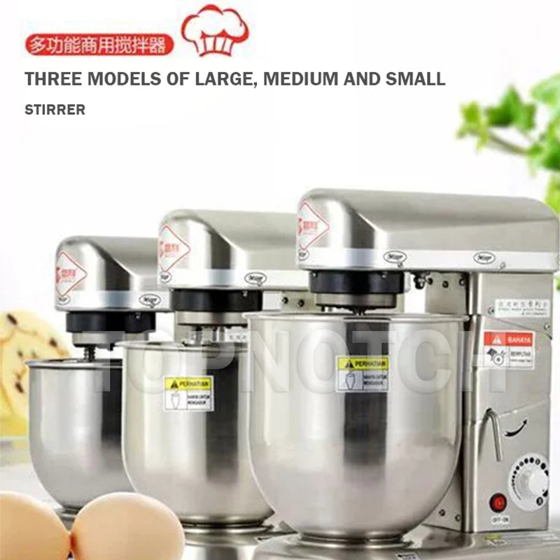 Stainless Steel Bread Dough Mixer Automatic Flour Eggs Mixing Kneading Machine