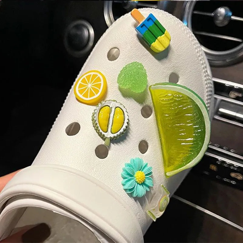 2024 Fresh Lemon Shoe Charms Designer DIY Cute Shoes Party Decaration Accessories for JIBS Clogs Kid Boy Women Girls Gifts