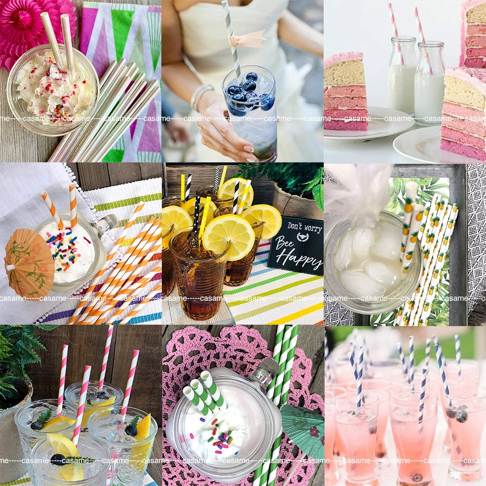 25 pcs lridescent Straws carnaval Party Wedding Decoration Kids Birthday Baby Shower Christmas Frozen Supplies party