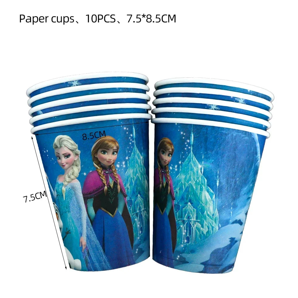 Disney Frozen Love Elsa Anna Birthday Party Gift Bag Triangle Flag Paper Hat Disposable Tableware Supplies
