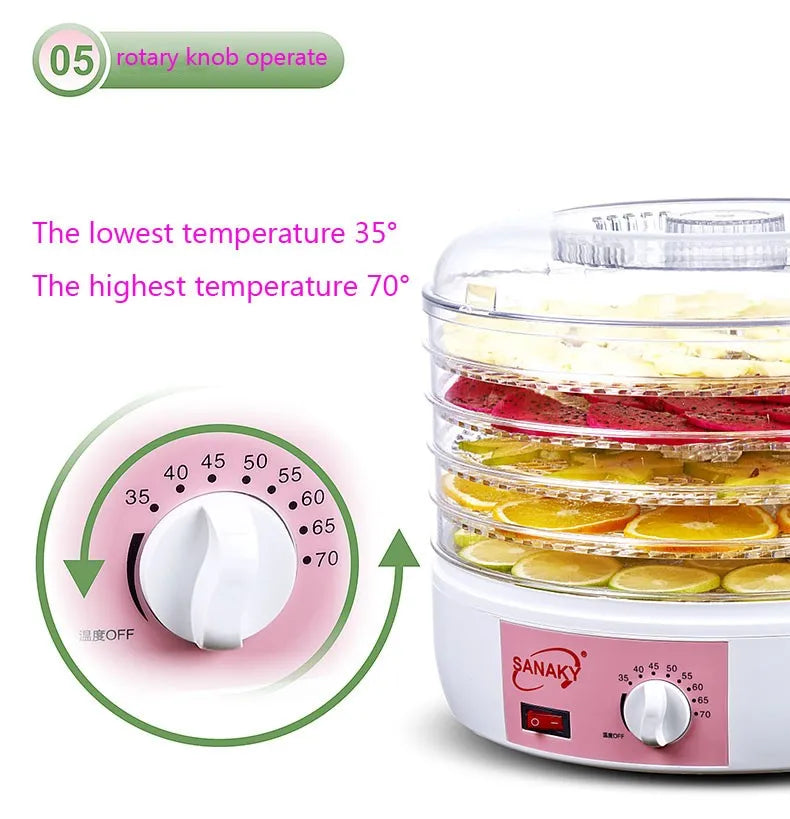 250W POWER 5 LAYERS FOOD DRYER  Dry Machine Fruits and Vegetables Dehydration Drying Machine Pet Food