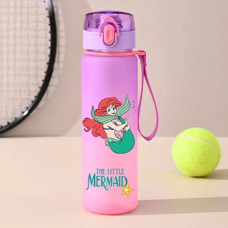 560ml Gradient Cup Little Mermaid Pink Series & 460ml Plastic Cup Bouncing Children's Cup Ariel Portable Bottle  Gifts