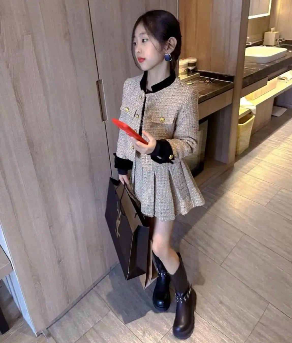 baby Girls Outfits blazer+Pleated skirt 2pcs kids girls clothes set Designer Style 2-16 years coat+skirt teen girl clothing suit