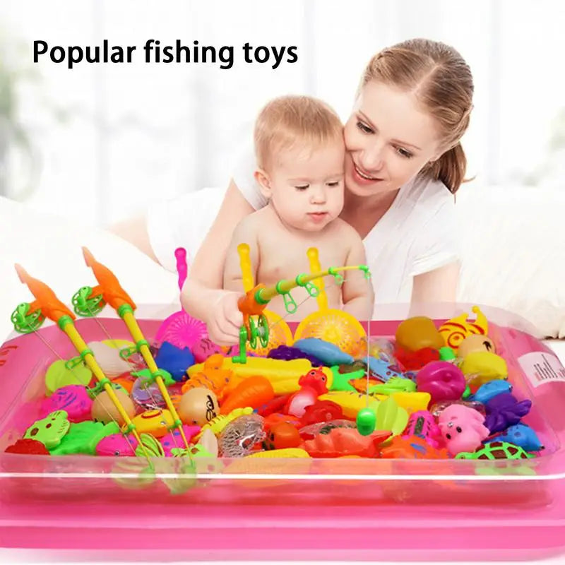 Bath Toys Fishing Game Water Table Bathtub Bath Toy With Pole Rod Water Fish Toys For Kids Toddler Age 3 4 5 6 Year Old Sensory