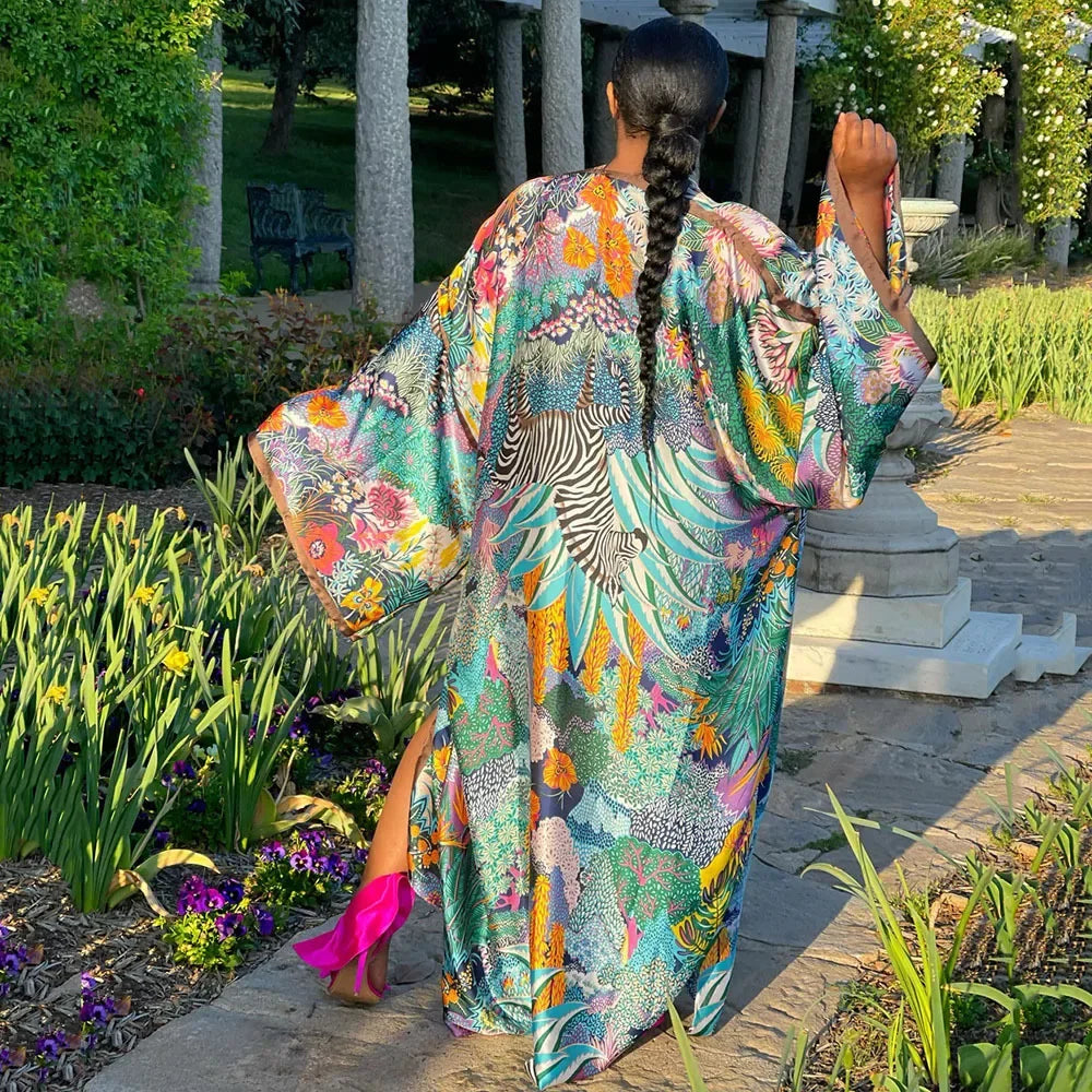 2024 Maxi Dress Japanese Kimono Traditional Woman Long Kimono Cardigan Cardigan Blouse Shirt Female Printing Japanese Dress