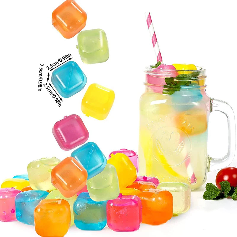 12Pcs/Set Whisky Reusable Ice Cube The Summer Wear-resistant Rocks Whiskey Cubes Plastic Accessories