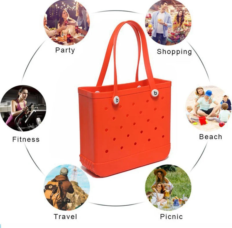 Cave Pet Bag Waterproof Handbag EVA Beach Basket Picnic Tote Bag For Women Holes Pouch Shopping Shoulder Boggs Bag Home Storage