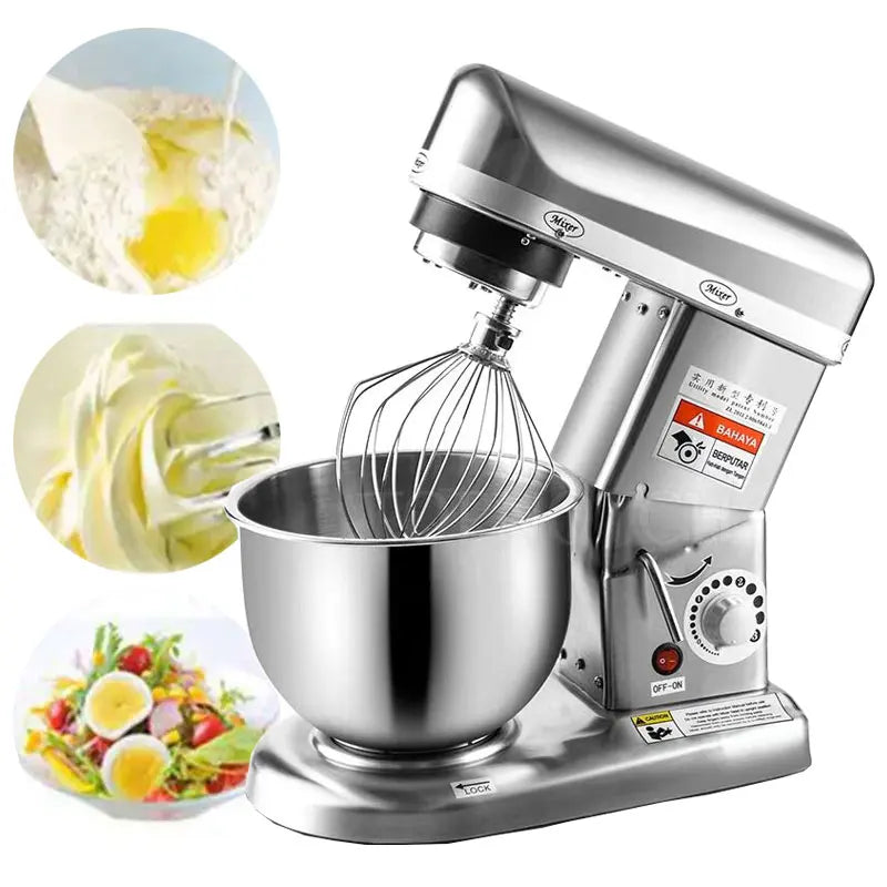 Stainless Steel Bread Dough Mixer Automatic Flour Eggs Mixing Kneading Machine