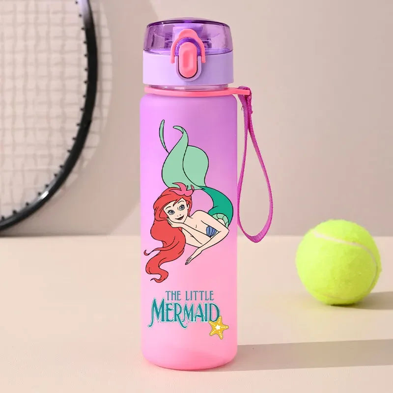 560ml Gradient Cup Little Mermaid Pink Series & 460ml Plastic Cup Bouncing Children's Cup Ariel Portable Bottle  Gifts