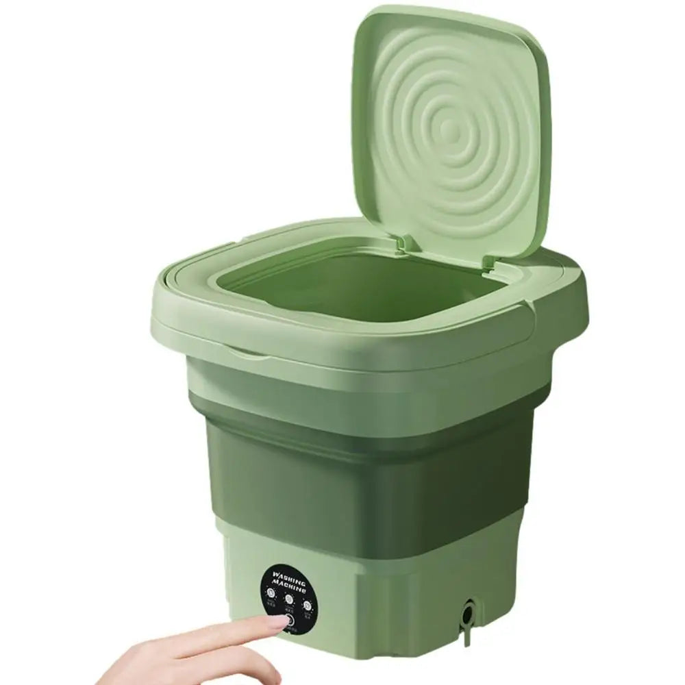 8L Household Small Folding Washing Machine Student Dormitory Underwear Sock Mini Washing Machine Portable Washing Bucket EU PLUG