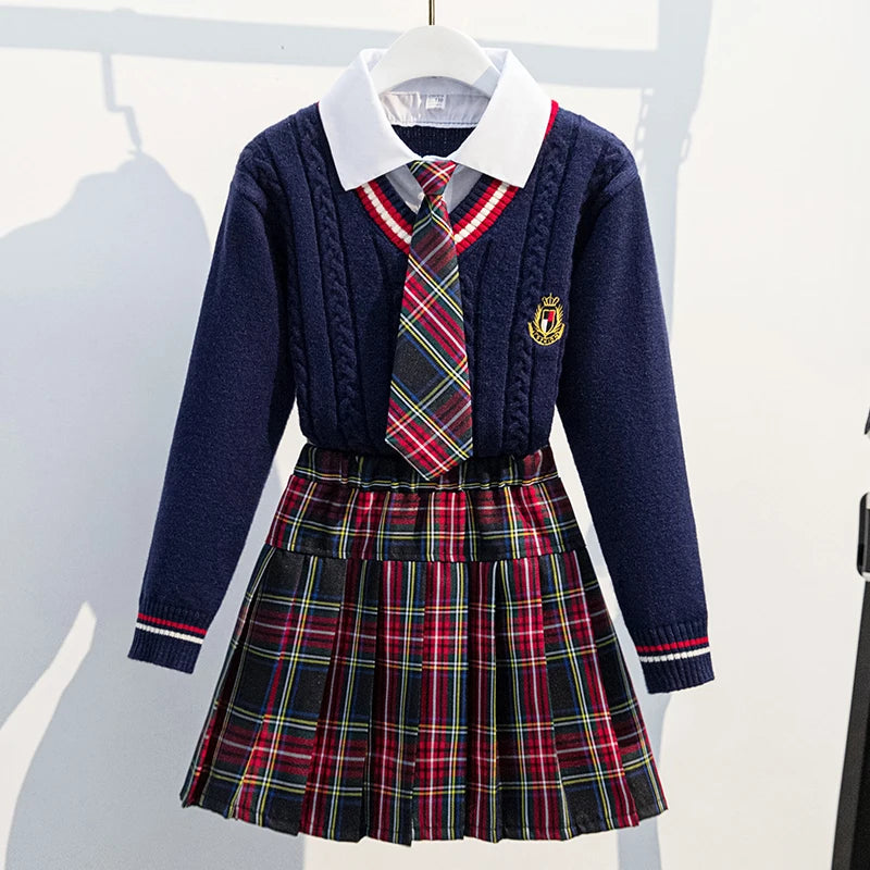 2024 Kids Clothes Autumn for Girls School Uniform Twinset Kids School Look Girl Clothes Junior Girl Clothing School Clothes