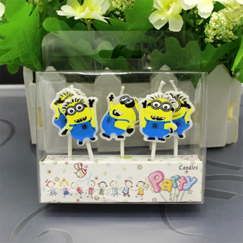HOT Cartoon Hello Kitty Frozen Princess  Elsa Anna Candle Happy Birthday Topper Flags Baby Kids Birthday Party Cake Decoration