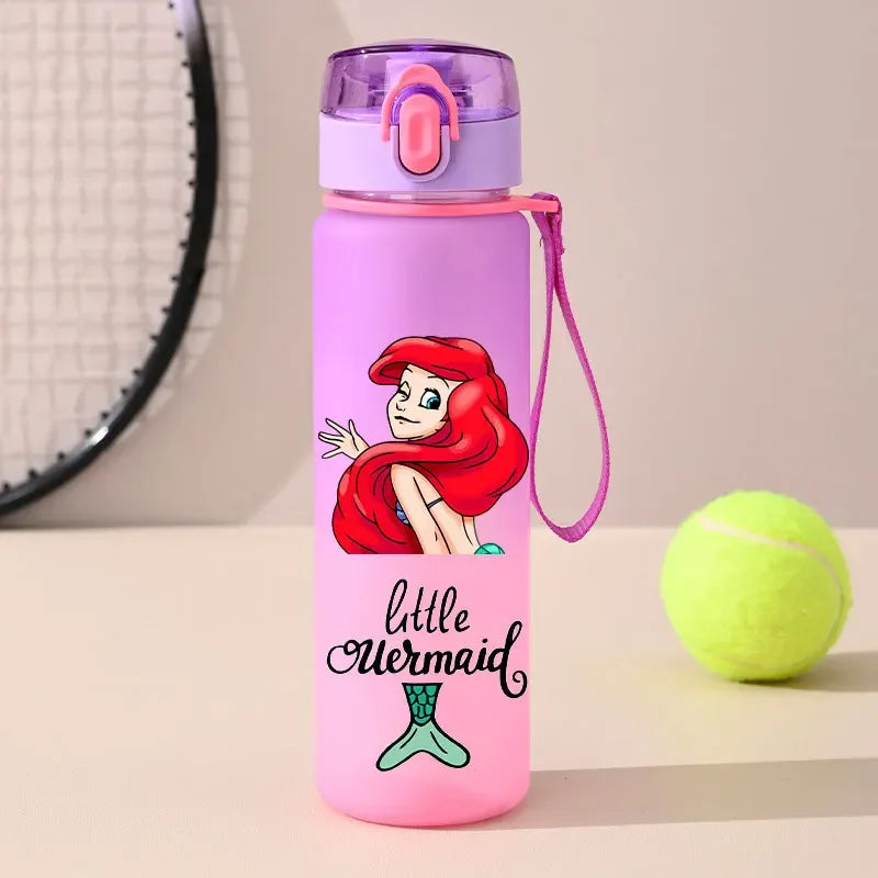 560ml Gradient Cup Little Mermaid Pink Series & 460ml Plastic Cup Bouncing Children's Cup Ariel Portable Bottle  Gifts