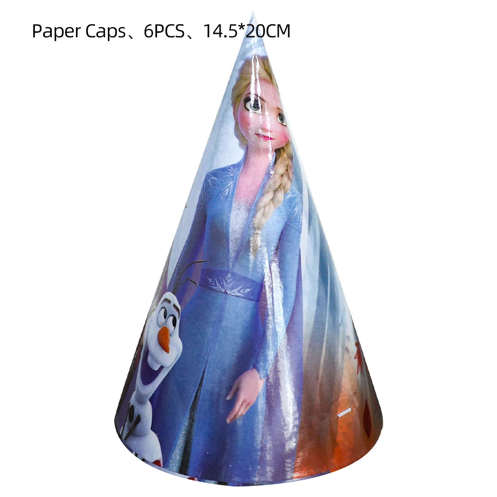 Disney Frozen Princess Anna And Elsa Party Supplies Paper Caps Hats Kids Birthday Baby Shower Decoration Frozen Party Supplies