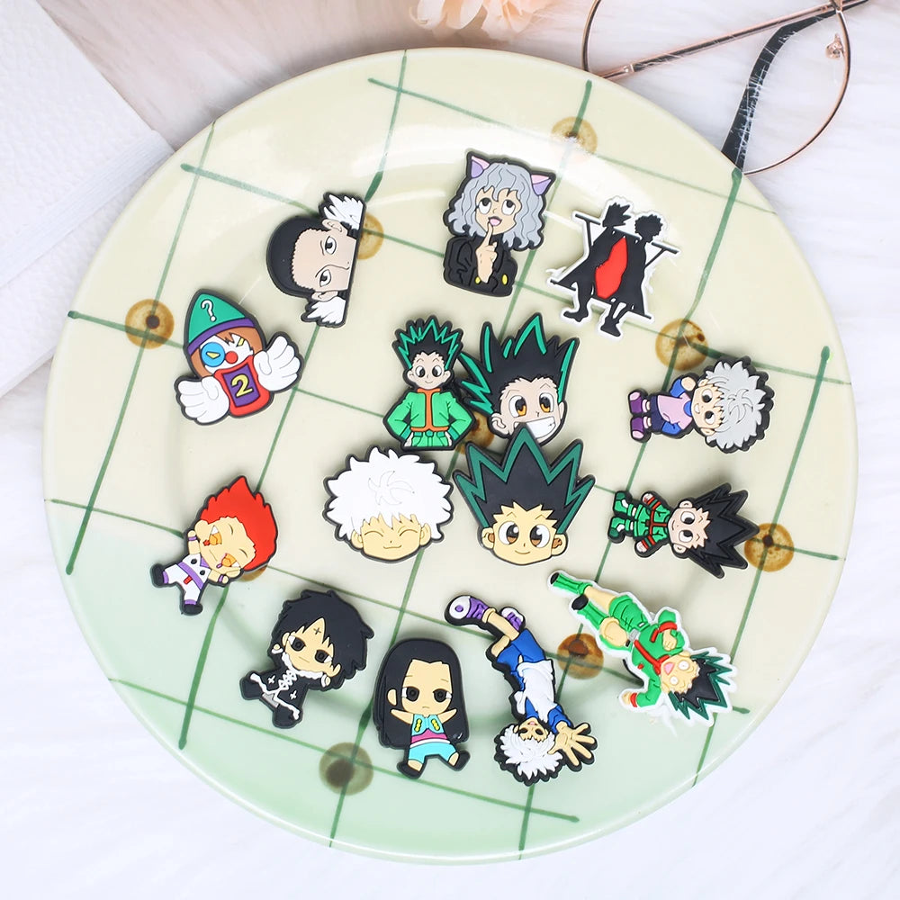 1pcs Cartoon shoe Charms Designer for Japanese Anime Hunter Shoe Charms Accessories for Classic Clog Kids Gift Hot Sale