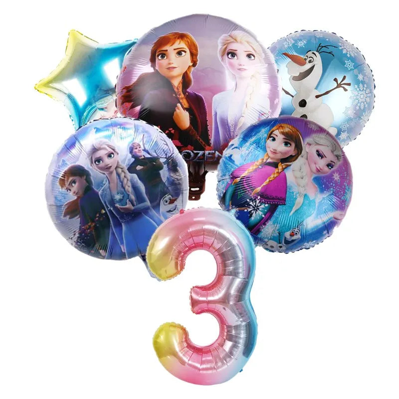 1Set Disney Frozen New Princess Elsa Anna Foil Balloons Girl Birthday Party Baby Shower Olaf Balloon Decoration Kids Toys Gift