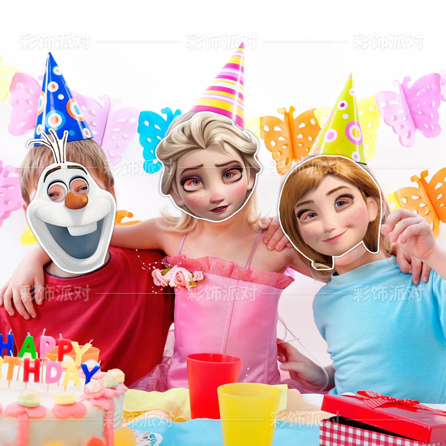 6/12pcs Disney Frozen Cartoon Decorative Paper Glasses Masks Photos Role Playing Props Children's Happy Birthday Party Supplies