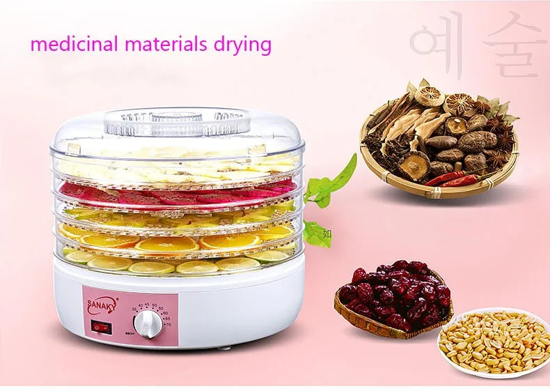 250W POWER 5 LAYERS FOOD DRYER  Dry Machine Fruits and Vegetables Dehydration Drying Machine Pet Food