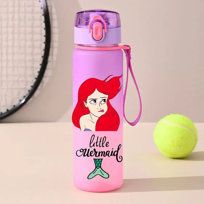 560ml Gradient Cup Little Mermaid Pink Series & 460ml Plastic Cup Bouncing Children's Cup Ariel Portable Bottle  Gifts