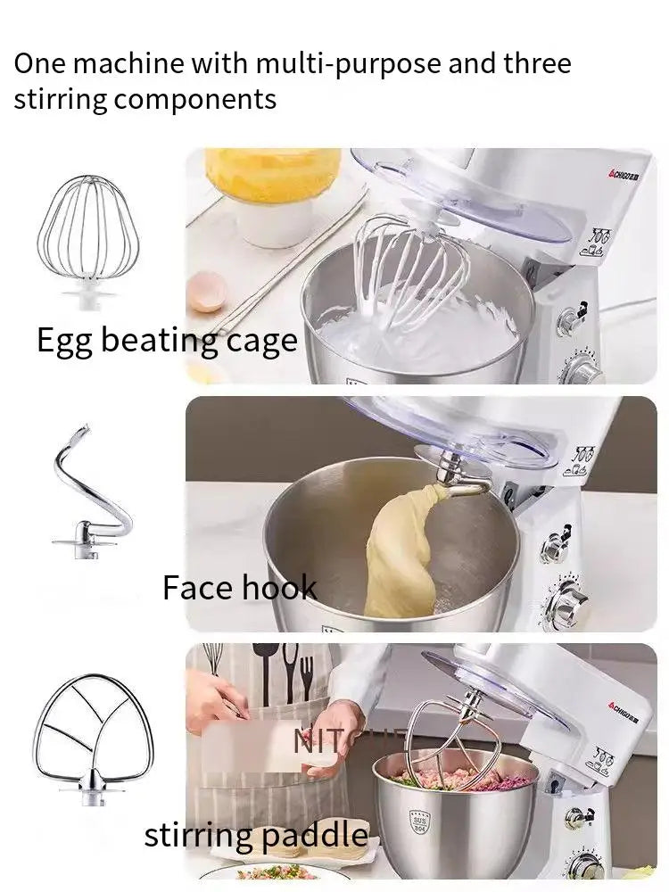 220V   Desktop beater, electric household chef machine and flour mixer, creamer, fresh milk cover, and commercial mixer.