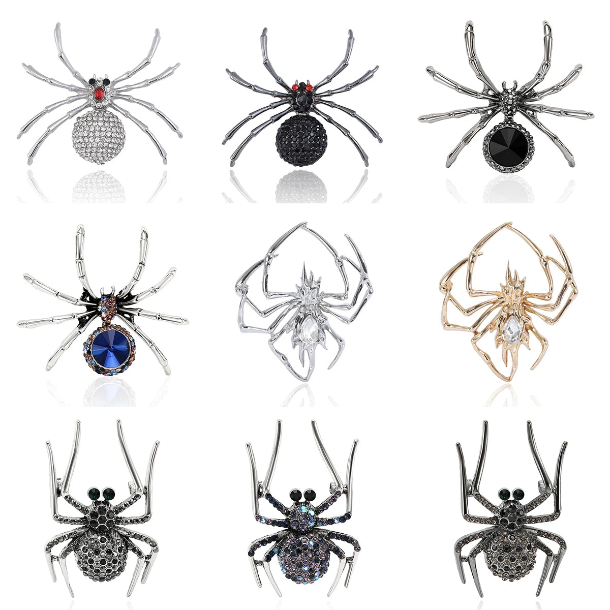 Halloween European and American Creative Retro Spider Breast Pin Fashion Men's Suit Personalized Collar Pin Pin Accessories
