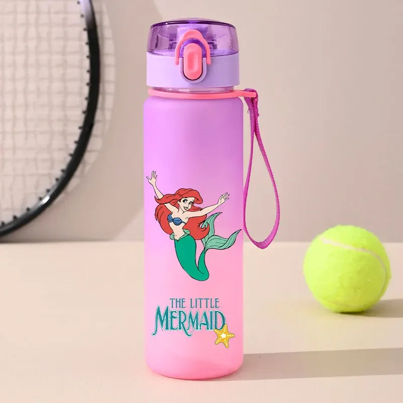 560ml Gradient Cup Little Mermaid Pink Series & 460ml Plastic Cup Bouncing Children's Cup Ariel Portable Bottle  Gifts