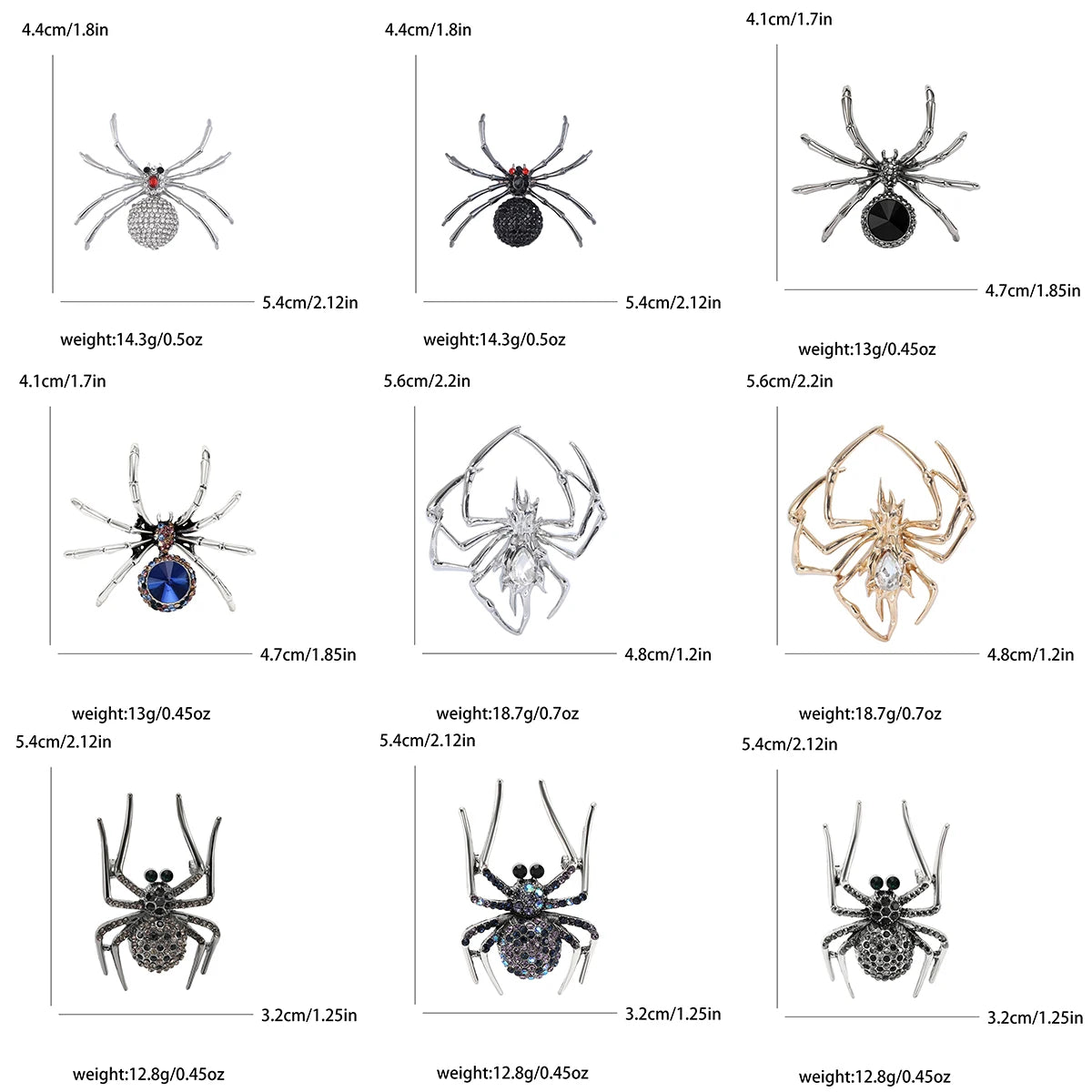 Halloween European and American Creative Retro Spider Breast Pin Fashion Men's Suit Personalized Collar Pin Pin Accessories