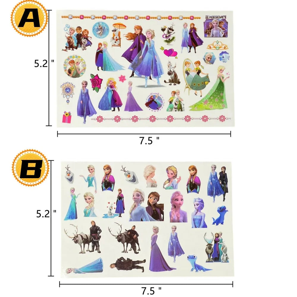 Disney Frozen Elsa Anna Tattoo Stickers Girls Birthday Party Decorations Snow Queen Cartoon Stickers Baby Shower Party Supplies