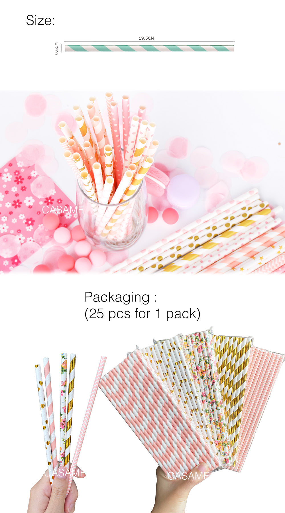 Silver Gold Foil Straws Lridescent Carnaval Party Wedding Decoration Kids Birthday Baby Shower Christmas Frozen Supplies