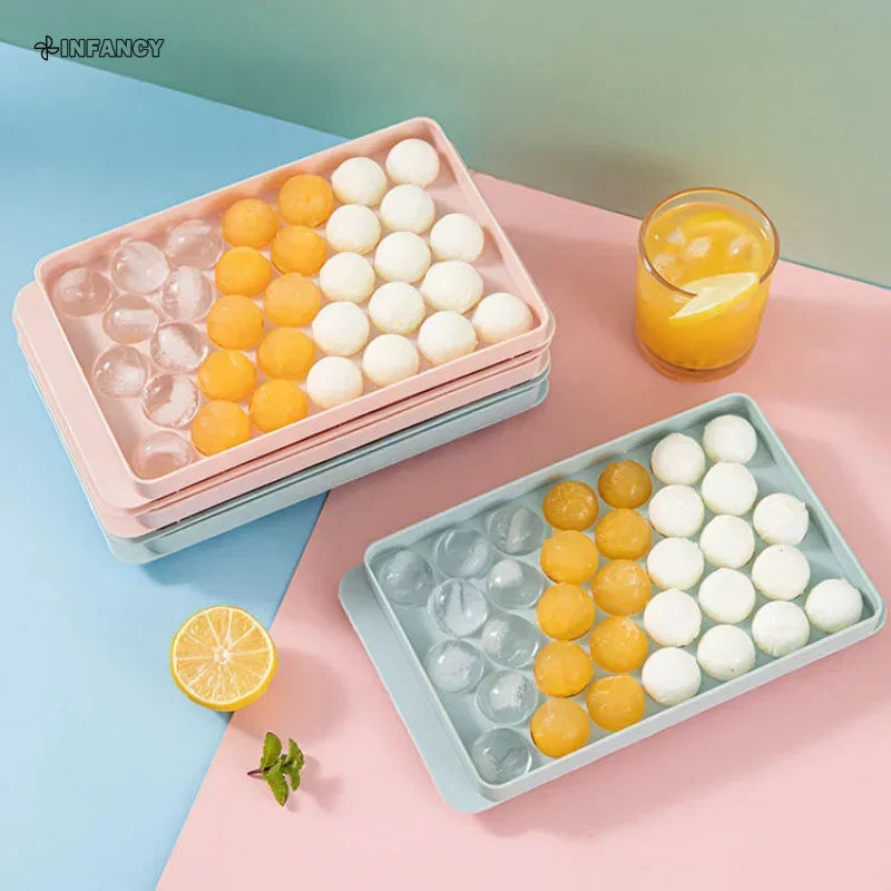 33 Ice Boll Hockey PP Mold Frozen Whiskey Ball Popsicle Ice Cube Tray Box Lollipop Making Gifts Kitchen Tools Accessories
