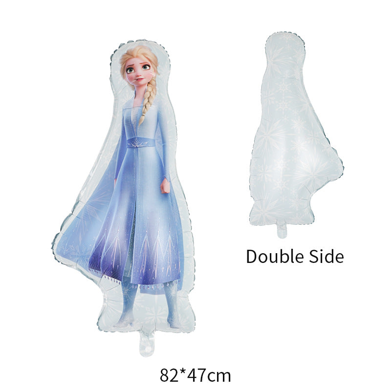 Disney's new "Frozen" standing posture Princess Elsa Anna Snow Magic Mirror birthday party decoration aluminum film balloons