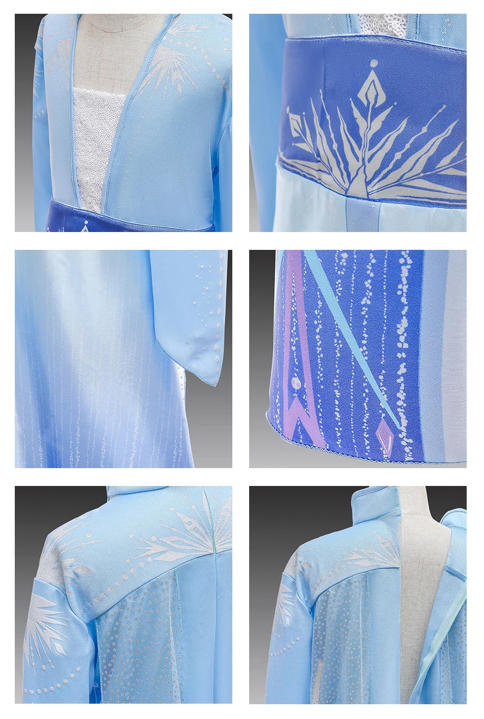 Frozen 2 Disney Cosplay Costumes for Girls Anna & Elsa Princess Snow Queen Long Dresses Halloween Party Carnival Clothes Vestido