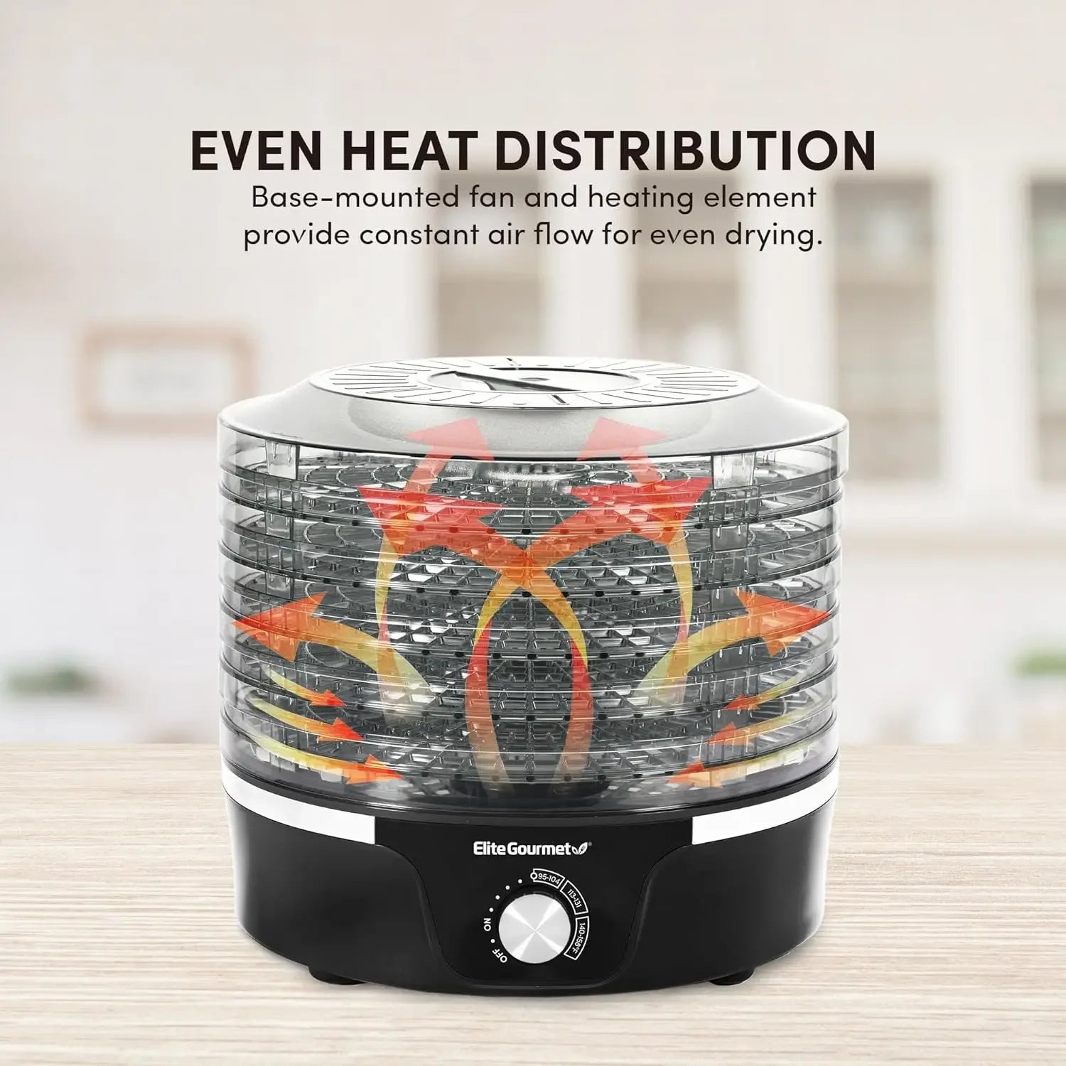 EFD319 Food Dehydrator, 5 BPA-Free 11.4" Trays Adjustable Temperature Controls, Jerky, Herbs, Fruit, Veggies, Dried Snacks