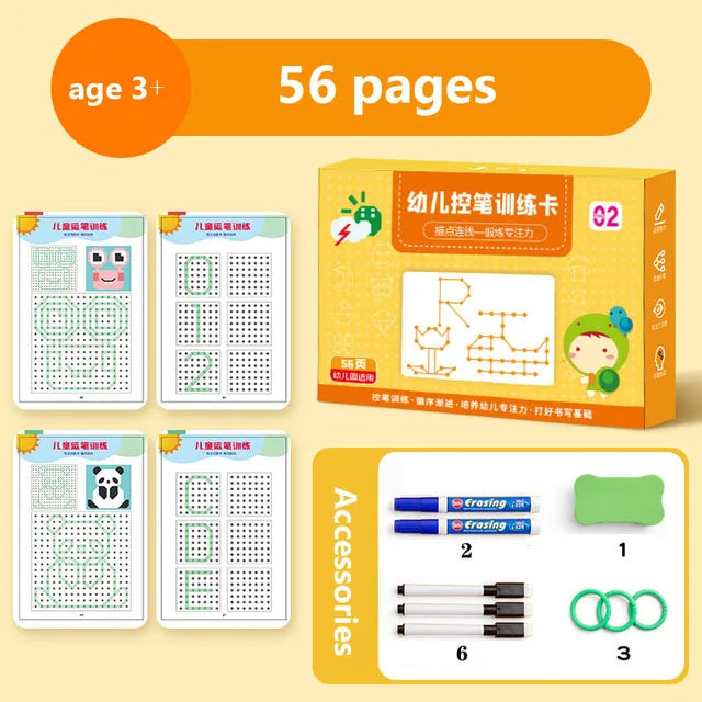English Magic Book Learning Lettering In Tracing Workbook for Kids Reusable Calligraphy Copybook for Children Montessori Writing