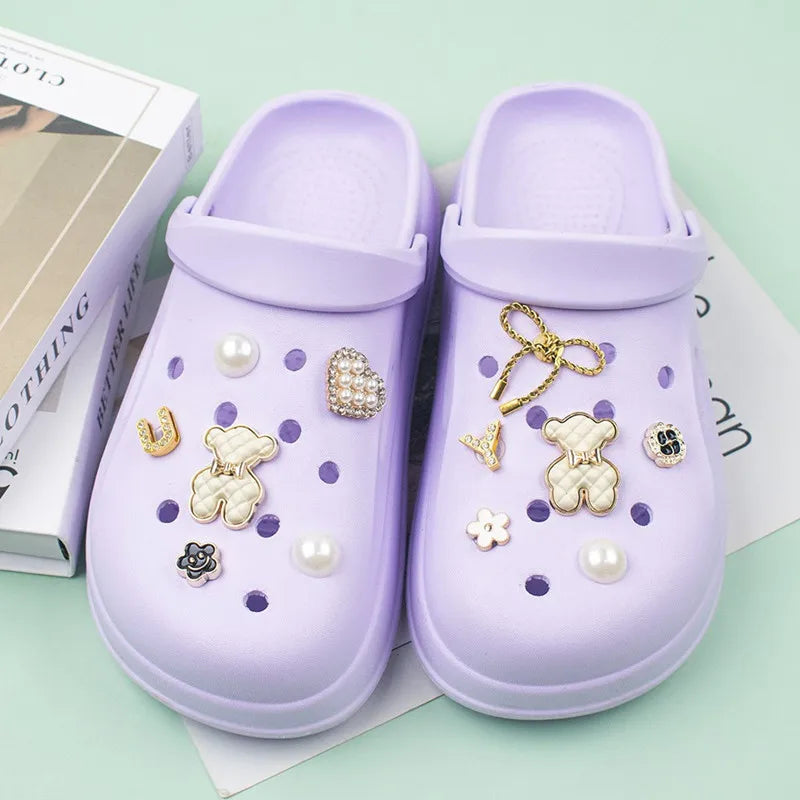 2024 New Shoe Charms Bears Designer DIY Cute Candy Flowers Decaration Accessories for Clogs Kids Boys Women Girls Gifts