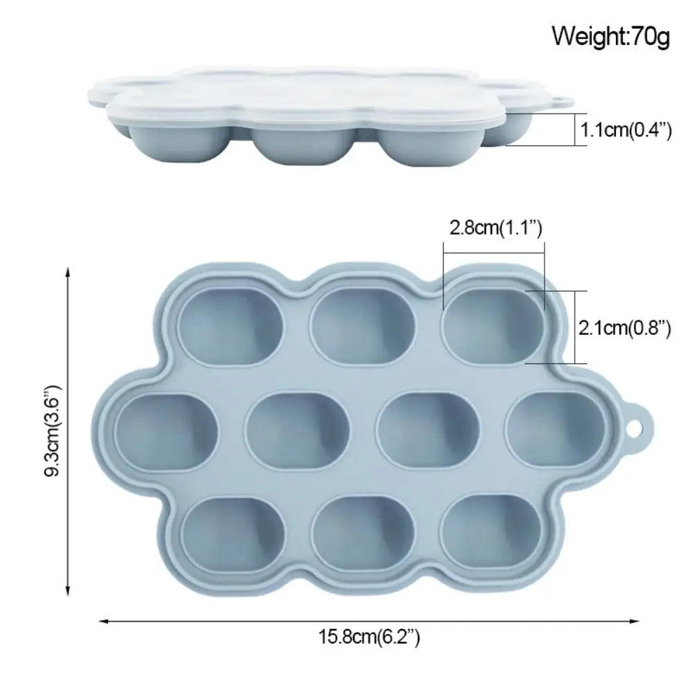 Safely Baby Breastmilk Popsicle Molds 10 Holes Durable Baby Fruit Food Feeder Teether Tray BPA Free Easy To Release