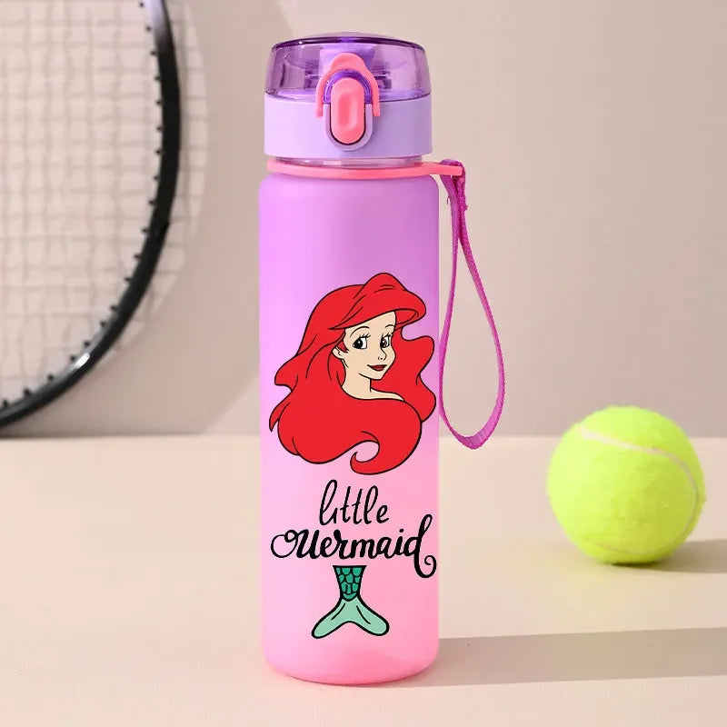560ml Gradient Cup Little Mermaid Pink Series & 460ml Plastic Cup Bouncing Children's Cup Ariel Portable Bottle  Gifts