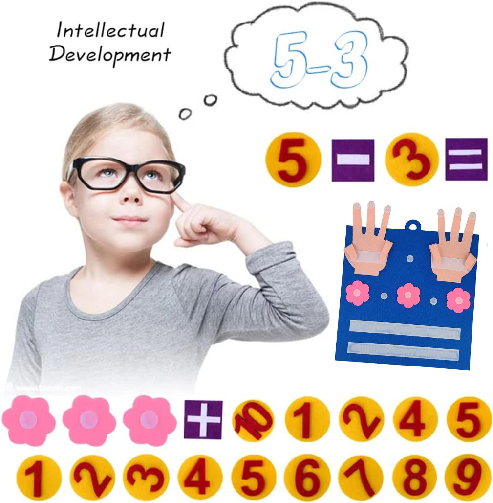 Kids Montessori Toys Felt Finger Numbers Math Toy Counting Early Learning Intelligence Develop for Toddler Teaching Aid Child