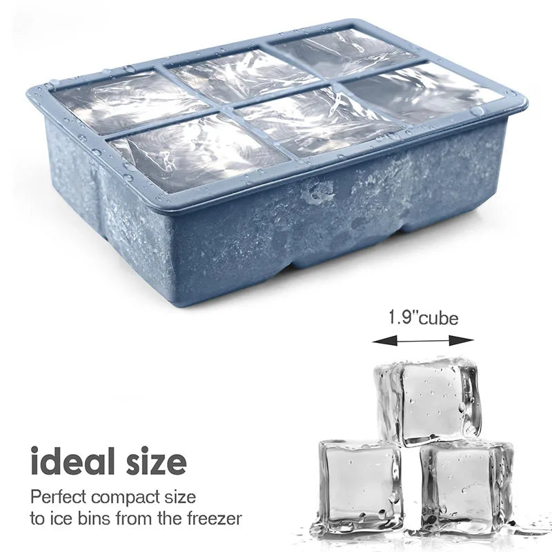 Silicone Ice Cube Trays Large Size Flexible Ice Ball Maker Molds with Leak Proof Removable Lid BPA Free for Cocktail Whiskey