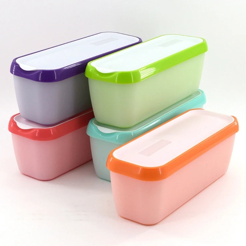 Reusable Ice Cream Tub Containers For Home-made Ice Cream Sorbets Yogurts Or Gelatos Stackable Storage Containers