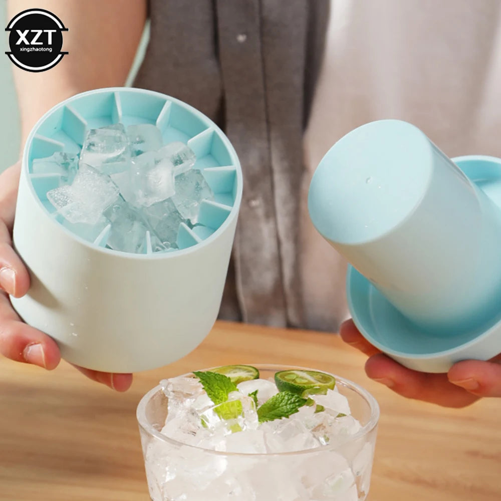 Silicone Ice Bucket Cup Mold for Making Ice Cubes Tray Freeze Quickly Food-Grade Creative Design Ice Bucket Frozen Drink Tools
