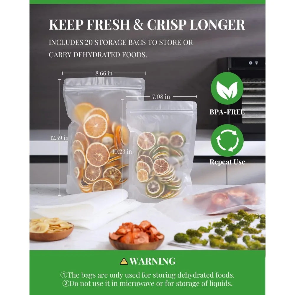 Stainless Steel Food Dehydrator with 8 Trays, Digital Adjustable Timer & Tempe Control Food Dryer Machine for Jerky, Vegetable