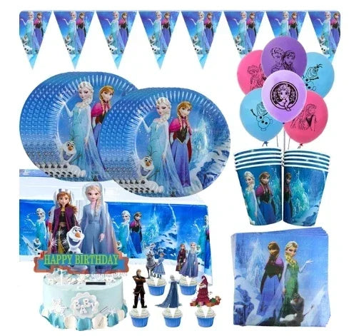 Disney Frozen Love Elsa Anna Birthday Party Gift Bag Triangle Flag Paper Hat Disposable Tableware Supplies