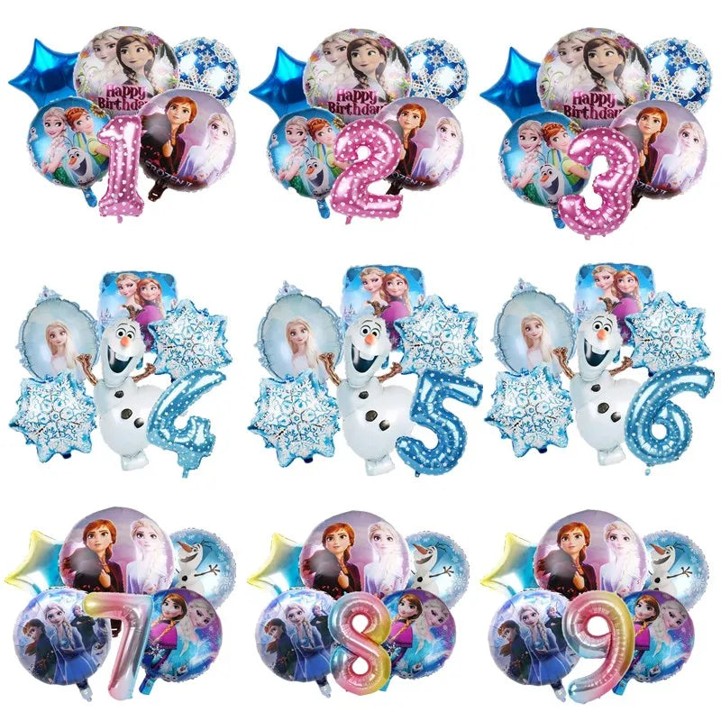 1Set Disney Frozen New Princess Elsa Anna Foil Balloons Girl Birthday Party Baby Shower Olaf Balloon Decoration Kids Toys Gift
