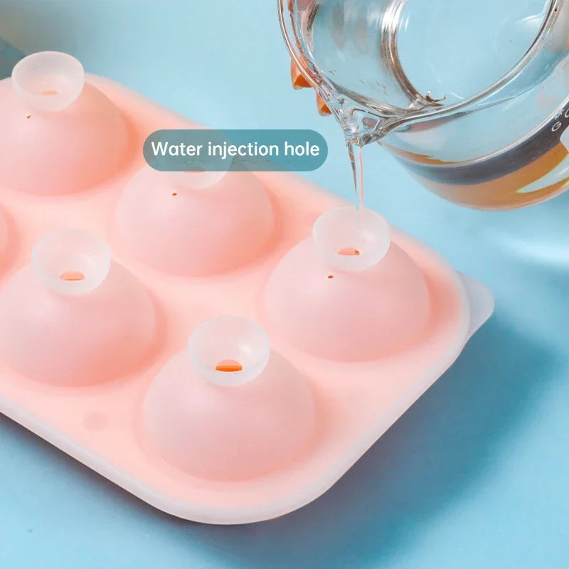 Ice Cube Maker 3D Rose Ice Molds 2.5 Inch, Large Cube Trays, Make 4/6 Giant Cute Flower Shape ,  Ice Pop Mold Silicone