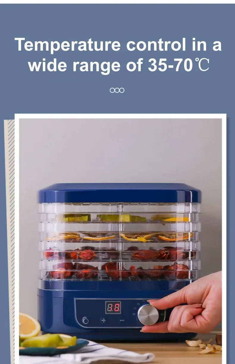 SUSWEETLIFE 5-layer Dried Fruits Food Dryers Fruits Vegetables Pets, Meat Food Drying Machines Small Household Dehydrators